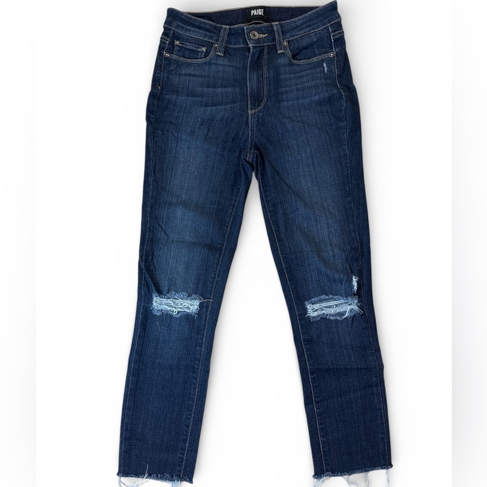 PAIGE Women's Dark Blue Hoxton Ankle Jeans size 25